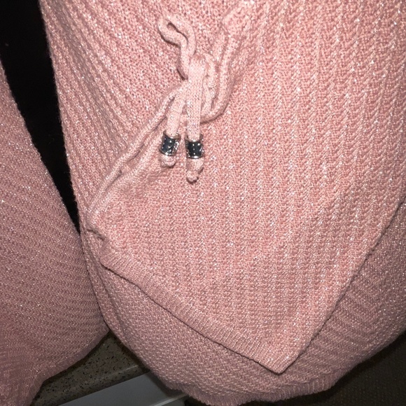 White House Black Market Sparkle Thread Cowl Neck Wool Blend Pink Sweater XS - Picture 4 of 7